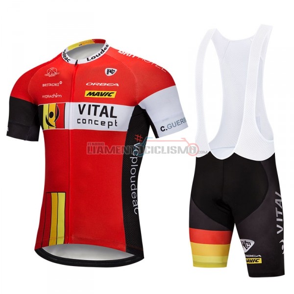 Abbigliamento Ciclismo Vital Concept Manica Corta 2018 Rosso Bianco